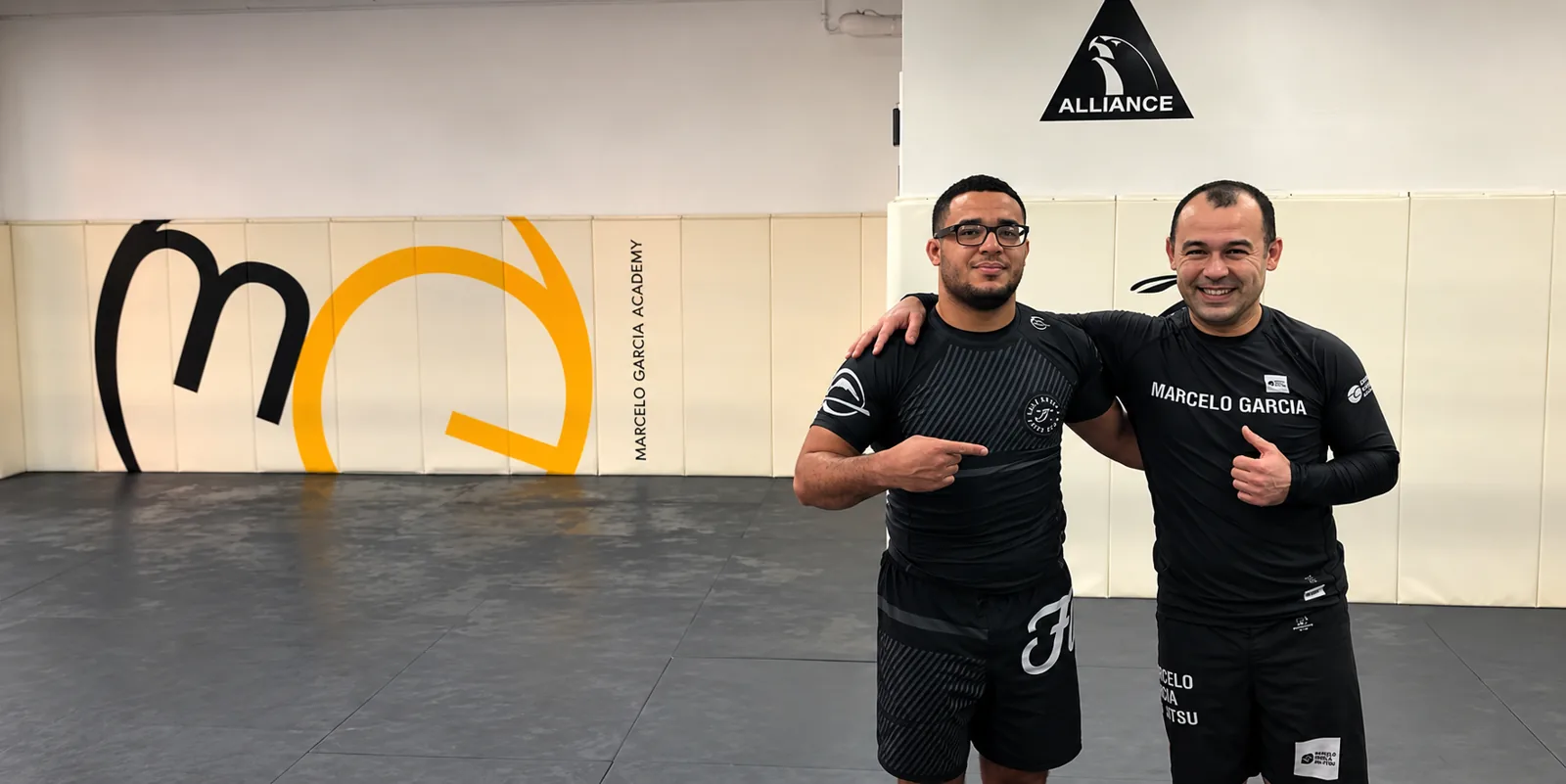 Coach Nick Spacek with Marcelo Garcia at Marcelo Garcia Academy in New York
